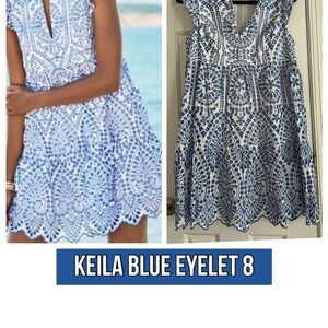 Lilly Pulitzer Blue and White Mini Sundress Keila size 8 like new